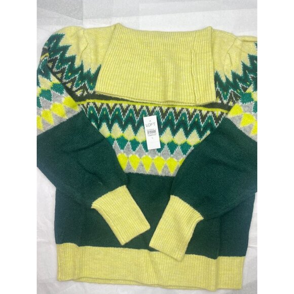 LOFT Women Chevron Stitched Turtleneck Sweater SMALL - Picture 11 of 13
